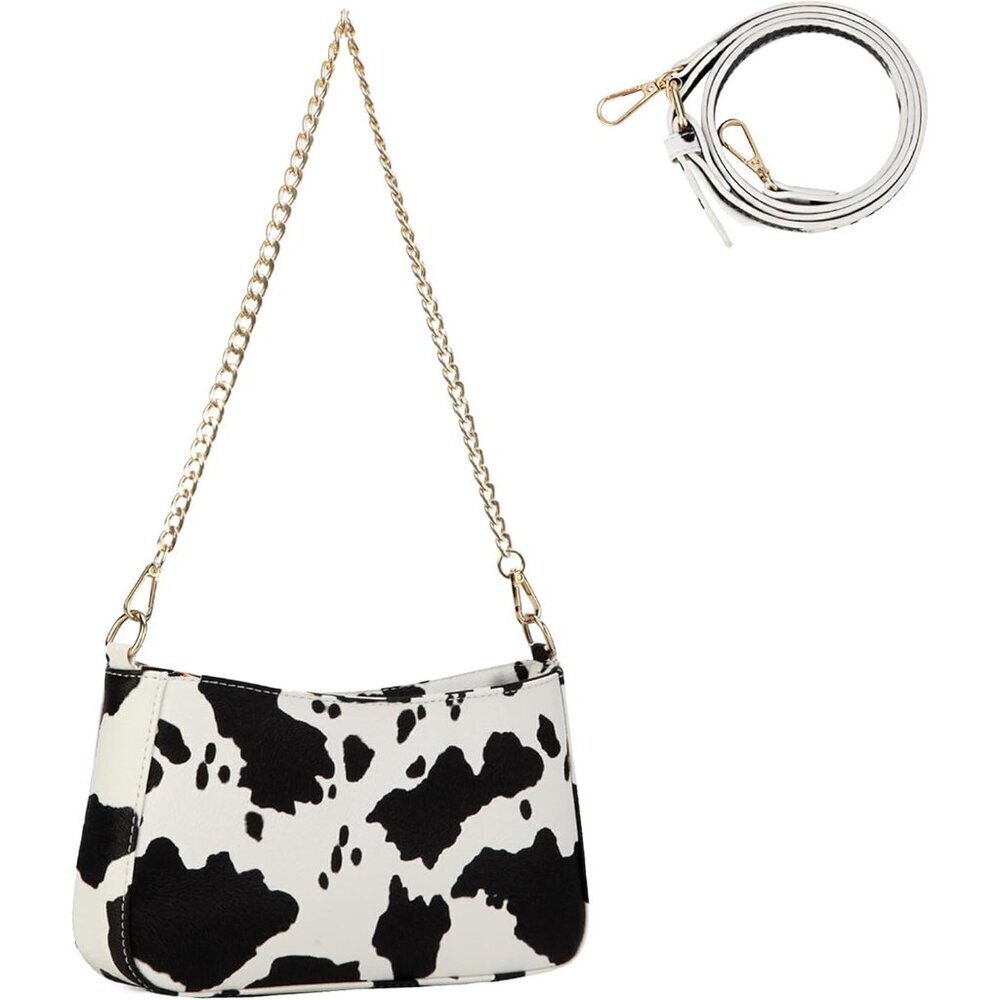 Small PU Leather Shoulder Bag Crossbody Purse with Double Straps for Women Girls